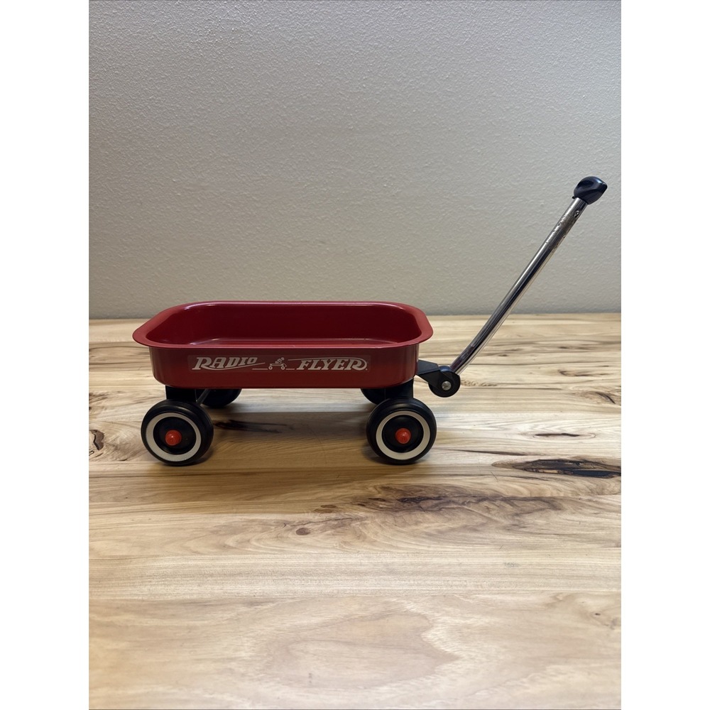 Vintage Radio Flyer Red Metal Wagon Mini Small 12.5"x 3" x 5.5"